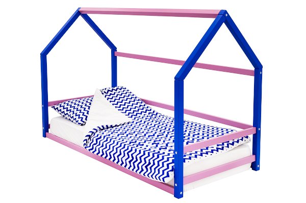 Детская кровать-домик Монтессори Svogen цвет синий-лаванда (Бельмарко)